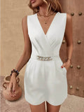 Chain Decor Romper with Pockets - Hovatok