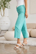RFM Crop Chloe Full Size Tummy Control High Waist Raw Hem Jeans - Hovatok