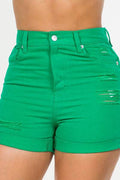 American Bazi High Waist Distressed Denim Shorts - Hovatok