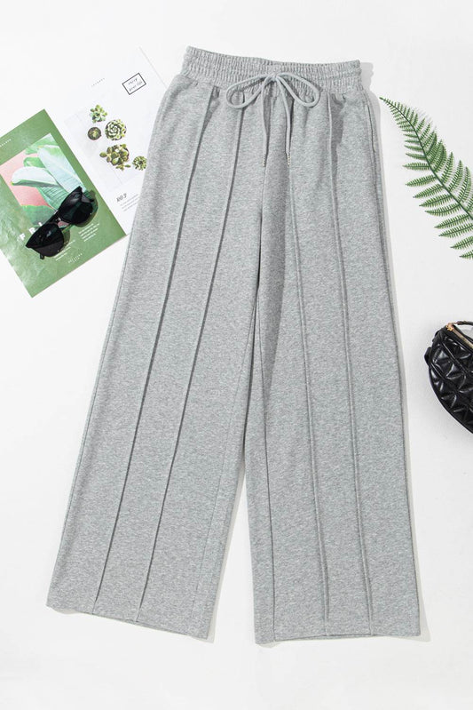 Drawstring Wide Leg Active Pants - Hovatok