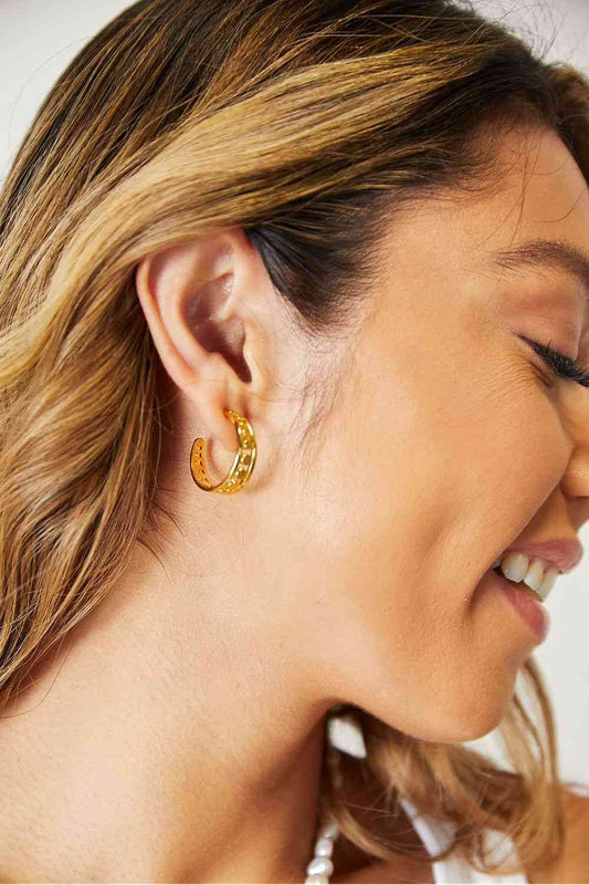 Adored Stainless Steel 18K Gold-Plated Earrings - Hovatok