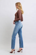 Judy Blue Full Size Run Vintage Wash Thermal Straight Jeans - Hovatok
