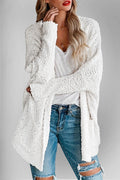 Double Take Pocketed Open Front Long Sleeve Cardigan - Hovatok
