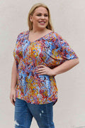 Be Stage Full Size Printed Dolman Flowy Top - Hovatok