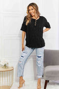 BOMBOM At The Fair Animal Textured Top in Black - Hovatok