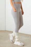 Le Lis Ribbed Crop Cami and High Waist Brushed Leggings Set - Hovatok