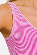 Zenana Washed Ribbed Cropped Tank - Hovatok