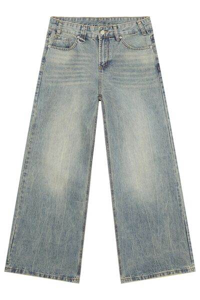 Wide Leg Jeans with Pockets - Hovatok