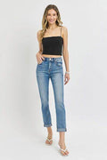 Risen Full Size High Rise Cropped Roll Up Jeans - Hovatok