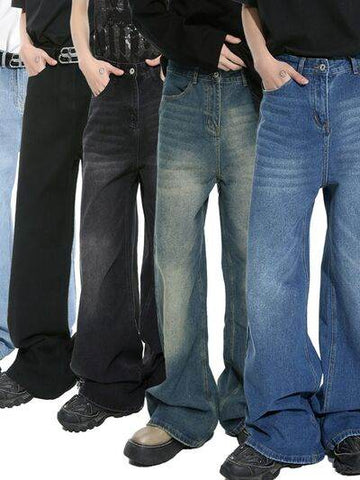 Wide Leg Jeans with Pockets - Hovatok