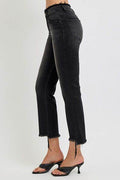 RISEN Full Size Raw Hem Cropped Flare Jeans Plus Size - Hovatok
