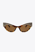 UV400 Rhinestone Trim Cat-Eye Sunglasses - Hovatok