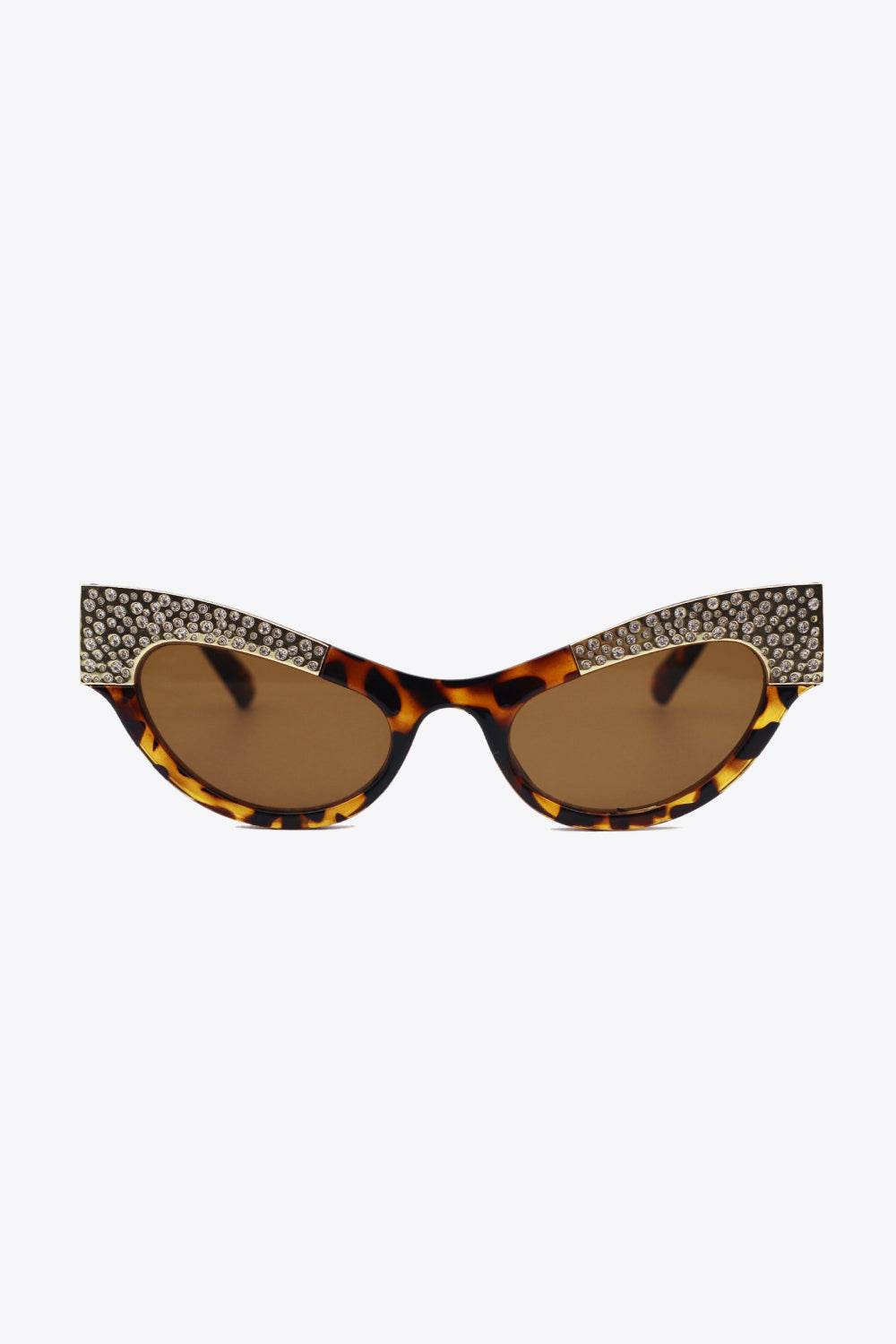 UV400 Rhinestone Trim Cat-Eye Sunglasses - Hovatok