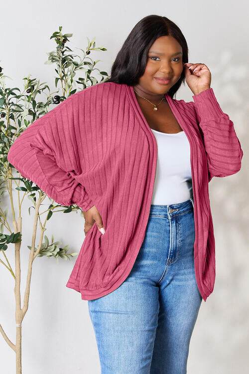 Basic Bae Full Size Ribbed Cocoon Cardigan - Hovatok