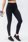 Wide Waistband Slim Fit Active Leggings - Hovatok