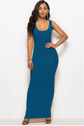 Scoop Neck Wide Strap Maxi Dress - Hovatok