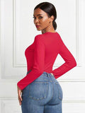 Round Neck Long Sleeve Bodysuit - Hovatok