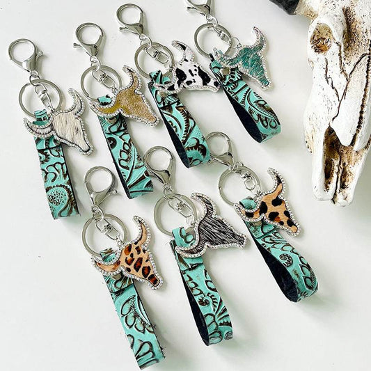 Rhinestone Bull Keychain - Hovatok