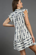 Umgee Full Size Ribbon Collared Mini A-Line Dress Plus Size - Hovatok