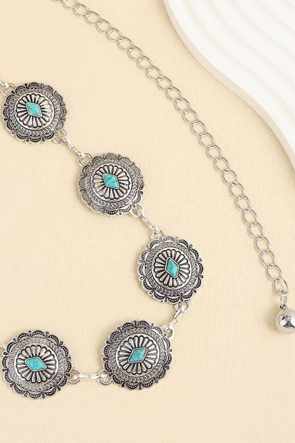 Vintage Turquoise Alloy Belt - Hovatok