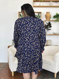 Double Take Full Size Printed Ruffle Hem Long Sleeve Tiered Dress - Hovatok