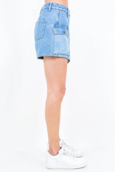 American Bazi Cargo Pocket Denim Skort - Hovatok