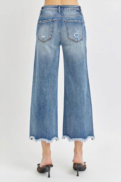 Risen High Rise Cropped Flare Jeans - Hovatok