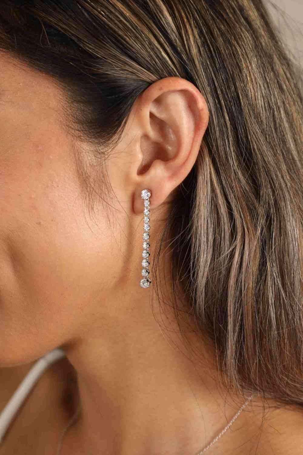 Adored 1.18 Carat Moissanite Long Earrings - Hovatok