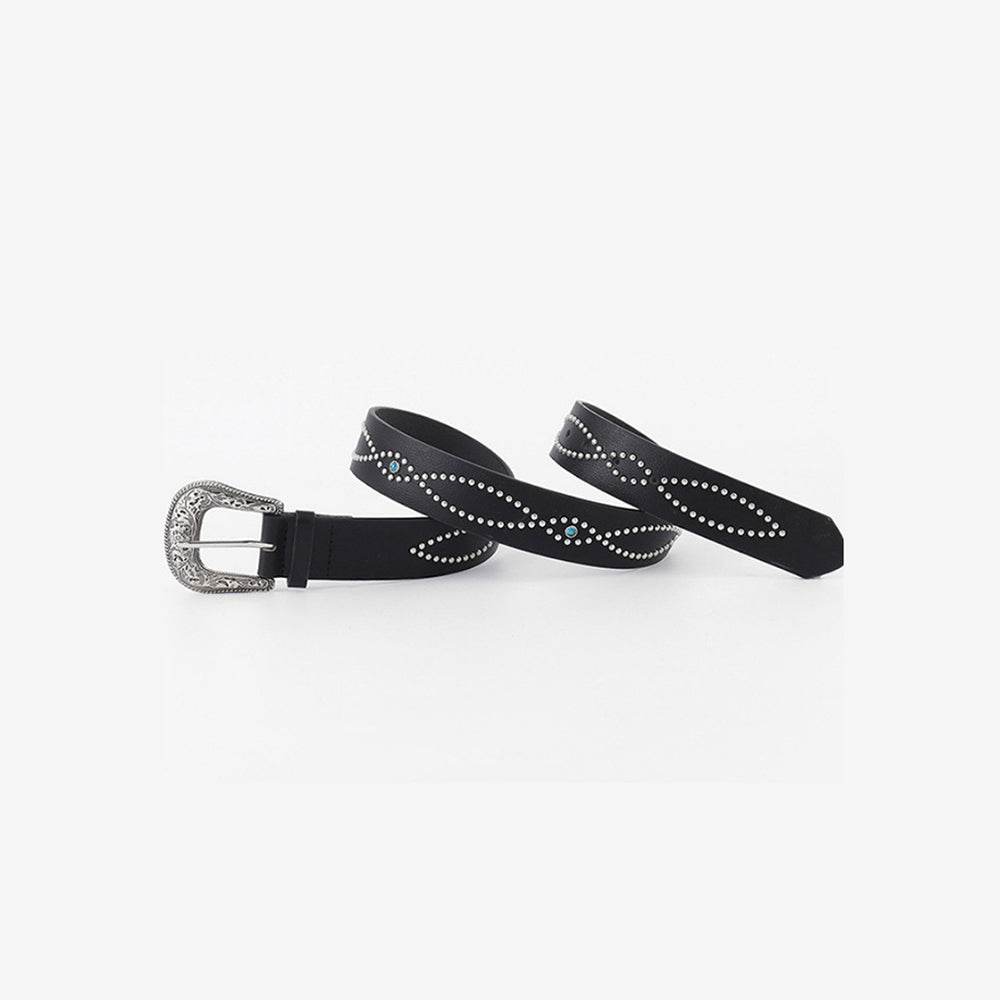 PU Leather Rhinestone Belt - Hovatok