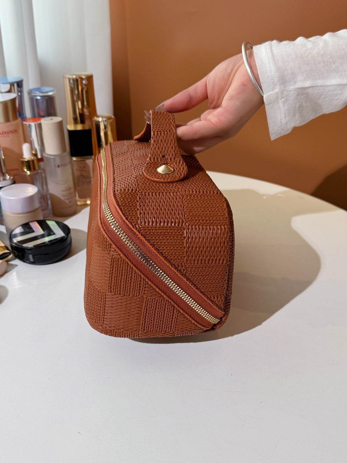 Texture PU Leather Cosmetic Bag - Hovatok