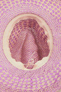 Fame Checkered Straw Weave Sun Hat - Hovatok