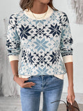 Perfee Graphic Round Neck Long Sleeve Sweater - Hovatok