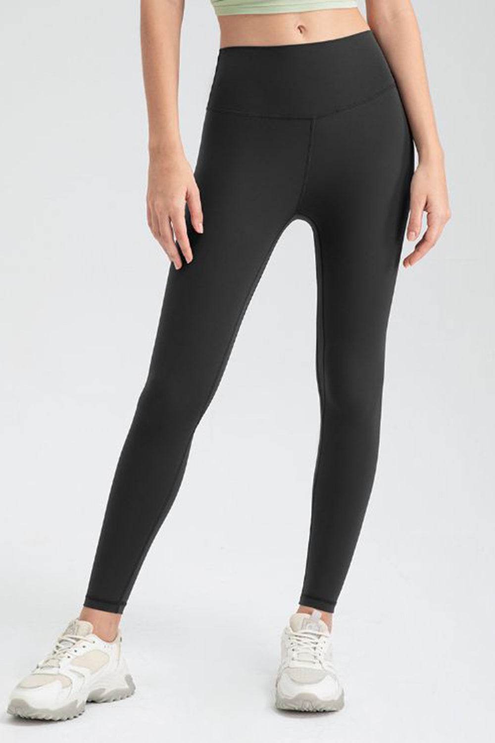 Wide Waistband Slim Fit Active Leggings - Hovatok