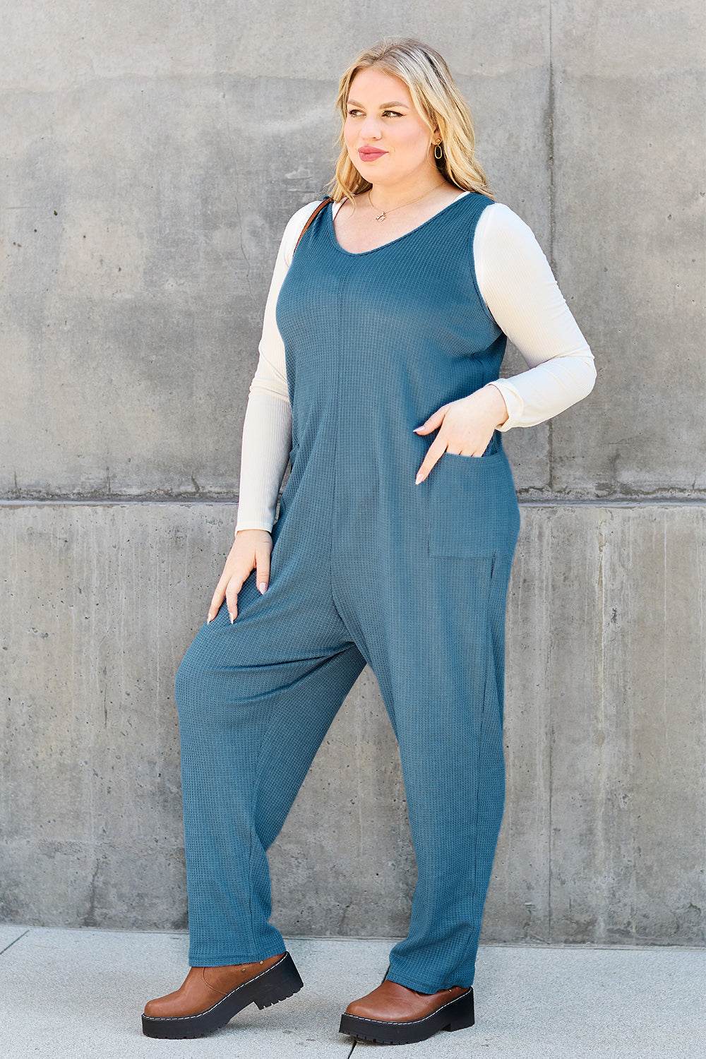 Double Take Full Size Sleeveless Straight Jumpsuit - Hovatok
