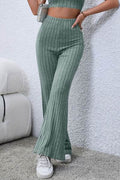 Basic Bae Full Size Ribbed High Waist Flare Pants - Hovatok