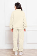 Half Zip Long Sleeve Sweatshirt and Pants Set - Hovatok