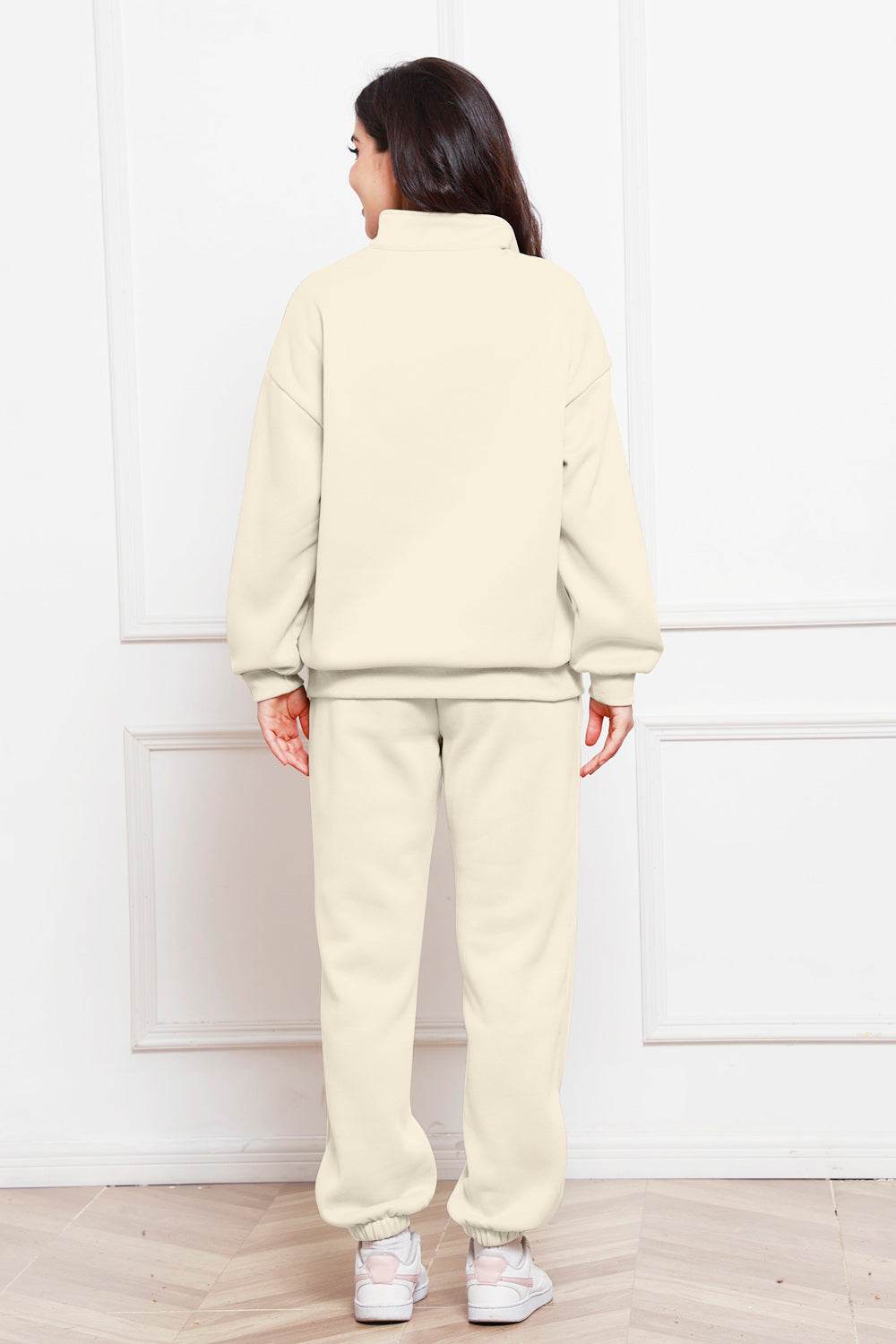 Half Zip Long Sleeve Sweatshirt and Pants Set - Hovatok