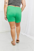 Blumin Apparel Too Good Full Size Ribbed Shorts in Green - Hovatok