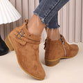 Point Toe Block Heel Boots - Hovatok