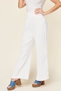 Double Take Full Size Texture Smocked Waist Wide Leg Pants - Hovatok