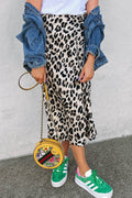 Leopard High Waist Midi Skirt - Hovatok
