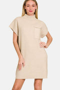 Zenana Short Sleeve Sweater Mini Dress - Hovatok