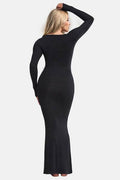 Basic Bae Built-In Shapewear Square Neck Long Sleeve Maxi Dress - Hovatok