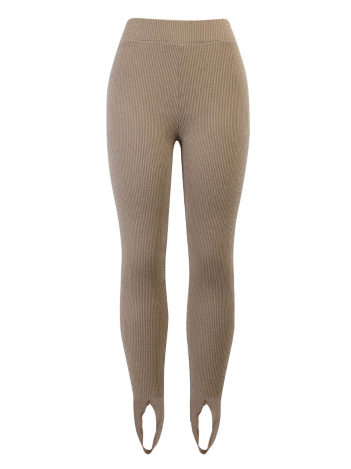 Ribbed Mid Waist Leggings - Hovatok