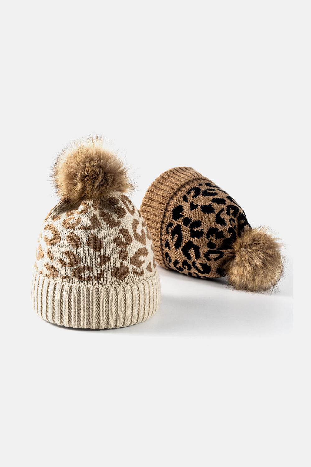 Leopard Pom-Pom Cuffed Beanie - Hovatok