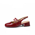 Square Toe Block Heel Mary Jane Shoes - Hovatok