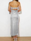 Sequin Cutout Tube Dress - Hovatok