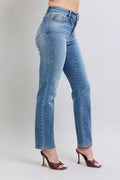 Judy Blue Full Size Run Vintage Wash Thermal Straight Jeans - Hovatok