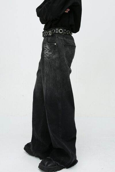 Raw Hem Jeans with Pockets - Hovatok