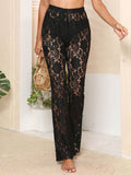 Lace High Waist Swim Pants - Hovatok